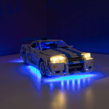 LEGO® 2 Fast 2 Furious Nissan Skyline GT-R (R34) Car #42210 DIY Light Bundle
