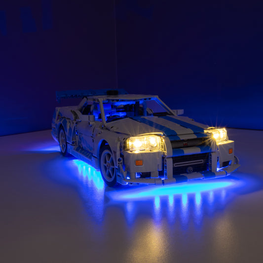 LEGO® 2 Fast 2 Furious Nissan Skyline GT-R (R34) Car #42210 DIY Light Bundle