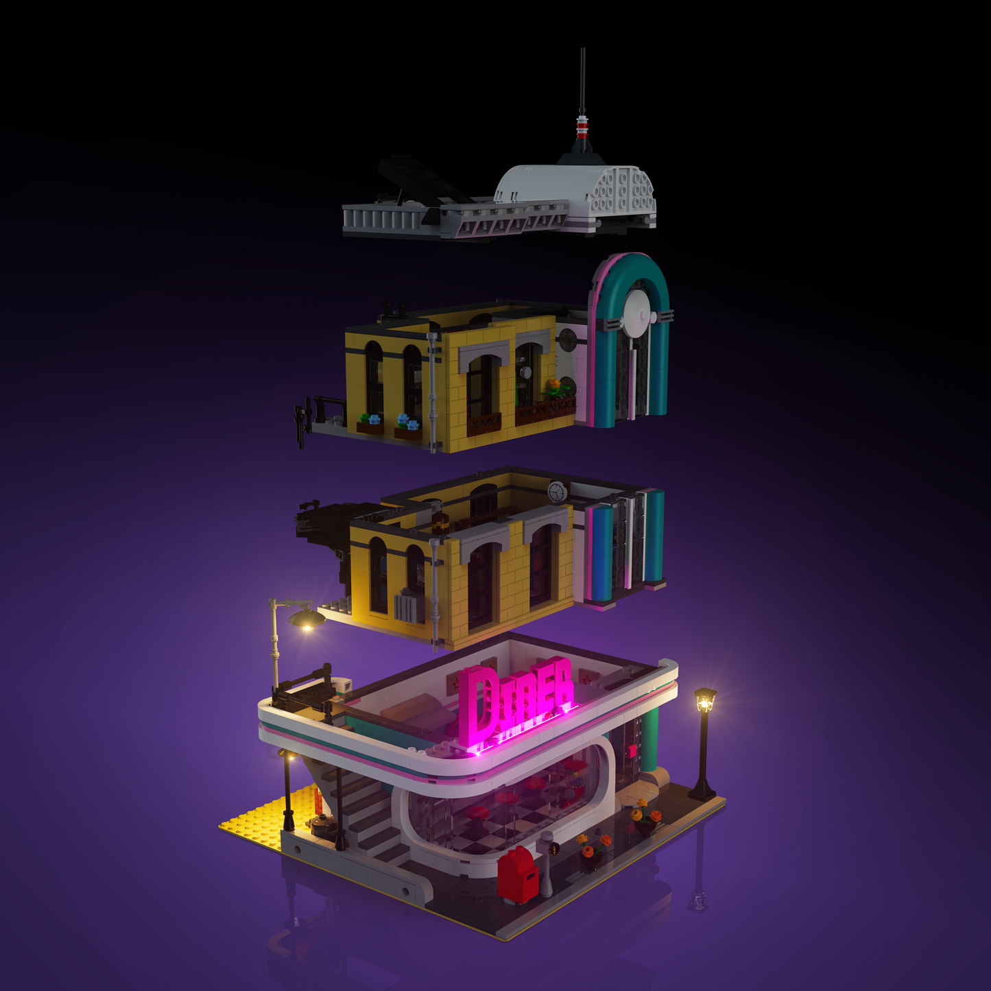 LMB 2.0 Light Kit for LEGO® Downtown Diner #10260