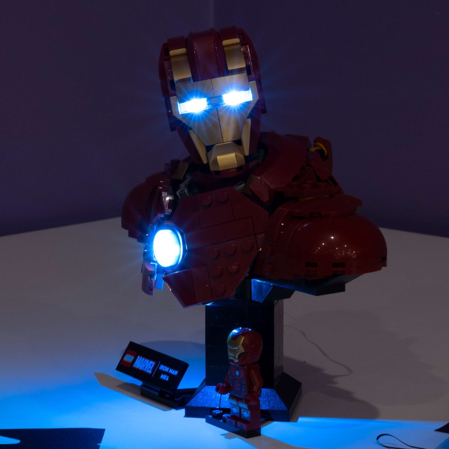 LEGO® Iron Man MK4 Bust #76327 DIY Light Bundle