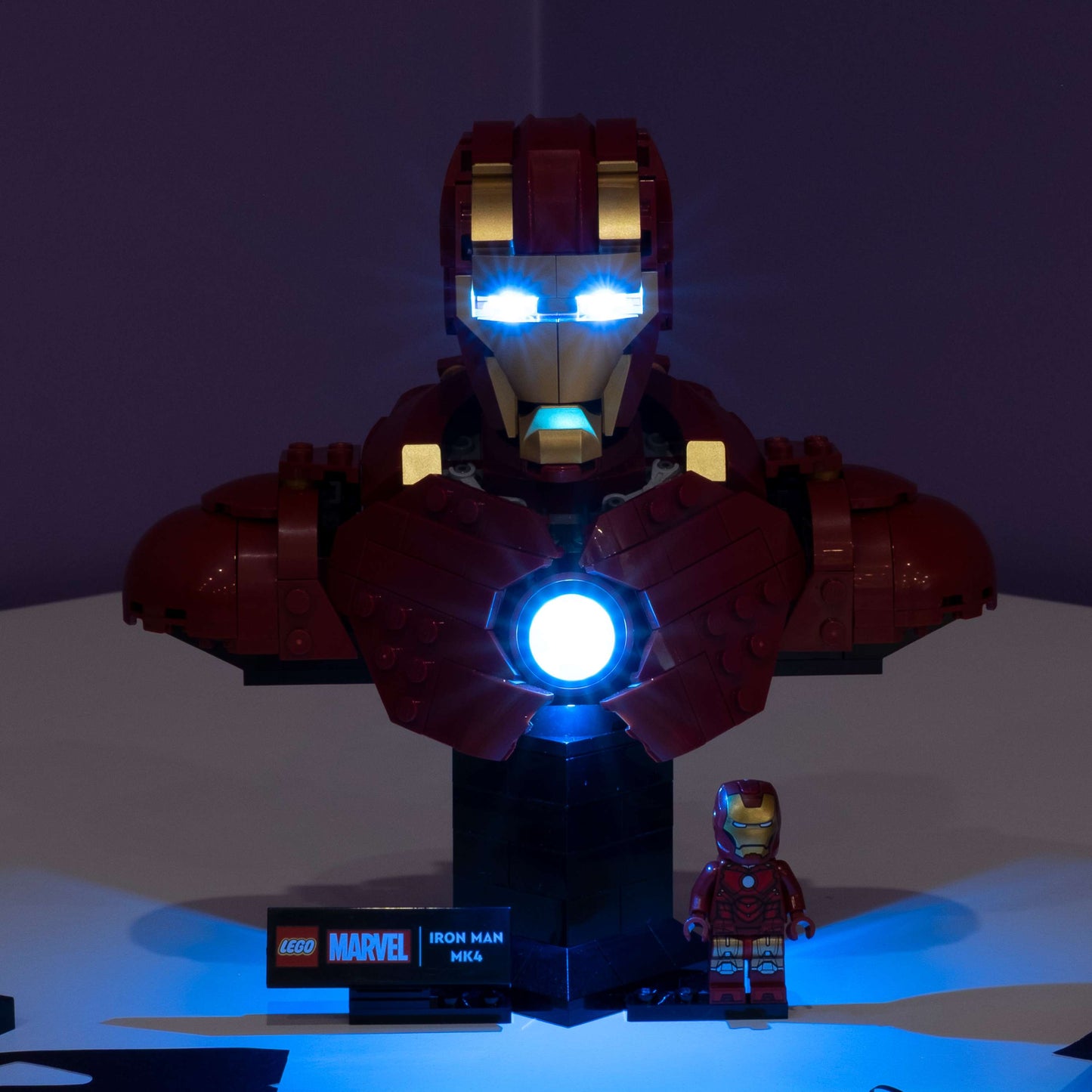 LEGO® Iron Man MK4 Bust #76327 DIY Light Bundle